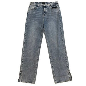 PrettyLittleThing High Waisted Wide‎ Leg Jeans Light Blue Washed Size 18